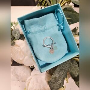 Tiffany & Co. Silver Double Heart Ring Size 8.5